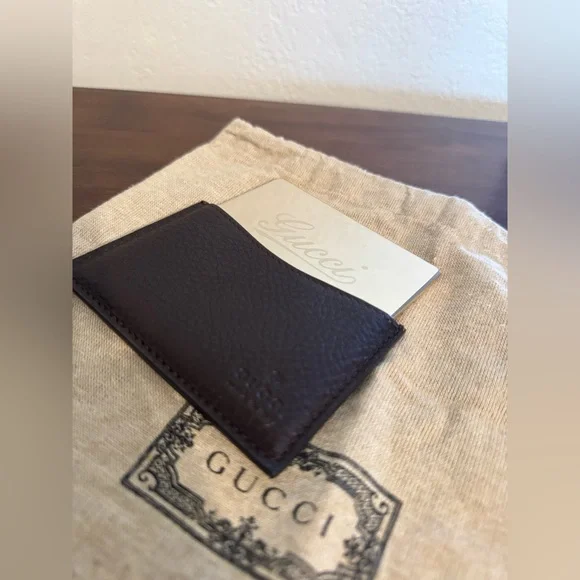 Gucci Gold-Tone Mirror with Brown Leather Sleeve (RARE) - Picture 2 of 9